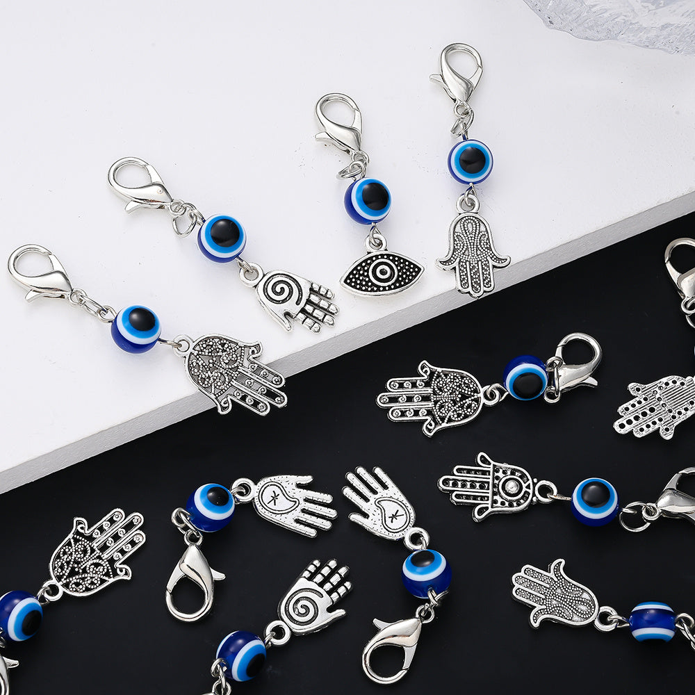 Evil Eye and Hamsa Enamel Pendant Charms