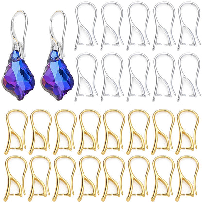 16-Piece Gold & Silver Earring Hook Clip Findings