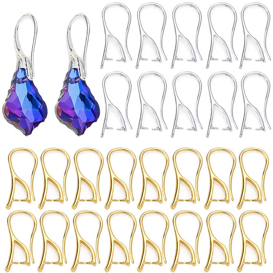 16-Piece Gold & Silver Earring Hook Clip Findings