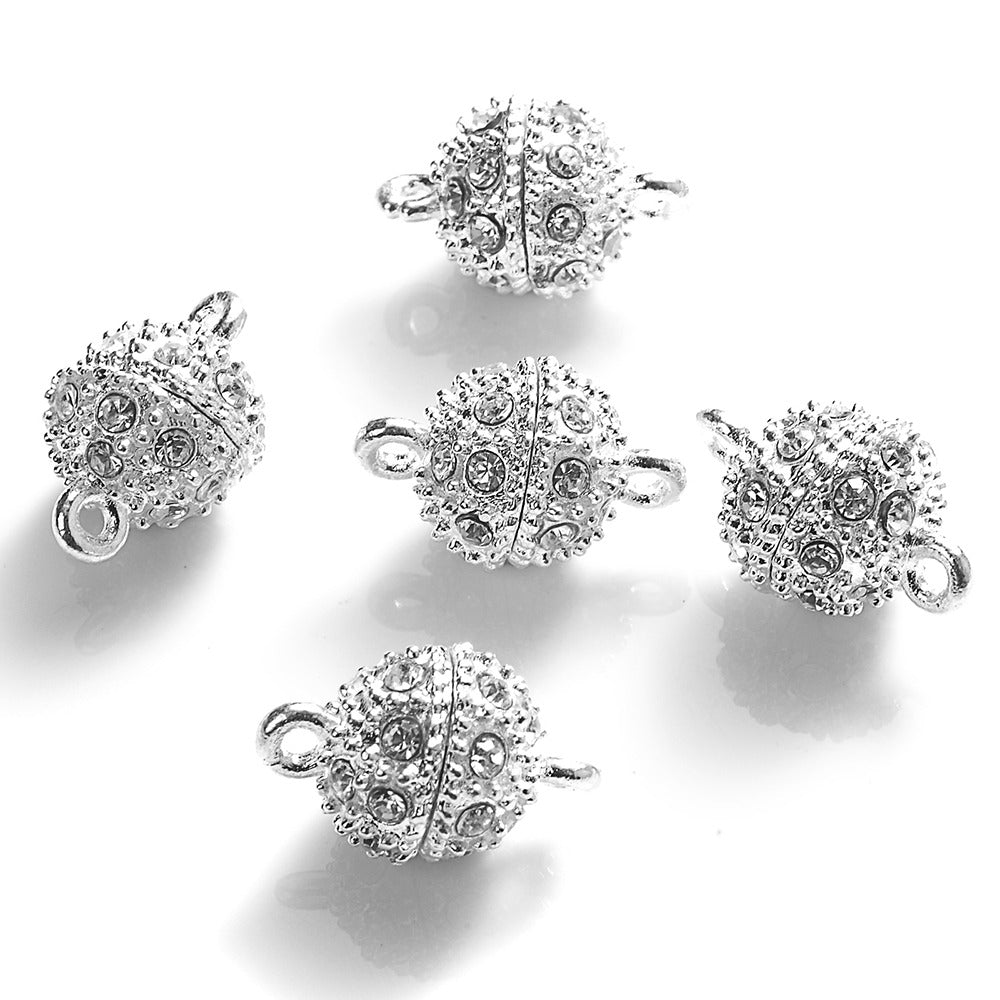 5 Pairs 14×8mm Rhinestone Magnetic Jewelry Clasps