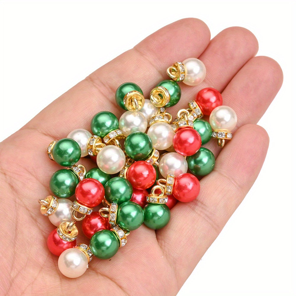 20pcs/set Shiny CCB Christmas Imitation Pearl Pendant Beads