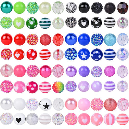 80pcs Acrylic High Gloss Rhinestone Beads Set