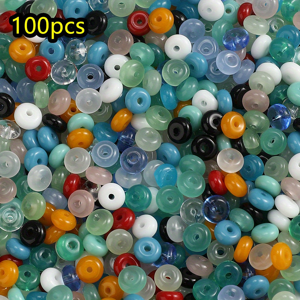 100pcs 3x6mm Multicolor Rondelle Glass Beads