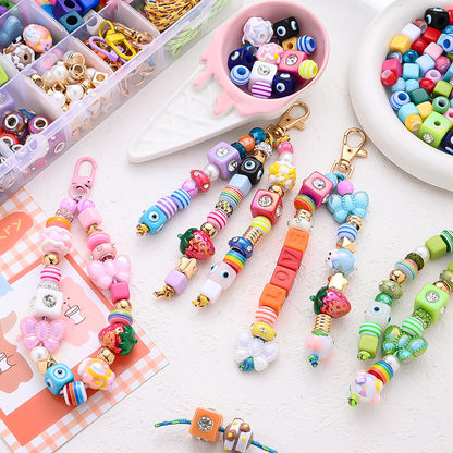 Colorful Acrylic Beaded Keychain Kit