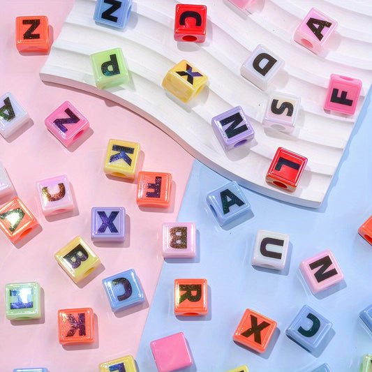 Mixed Color Acrylic Letter Beads