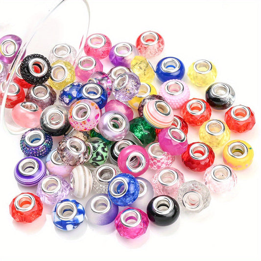 Cracked Imitation Ceramic Acrylic Spacer Beads