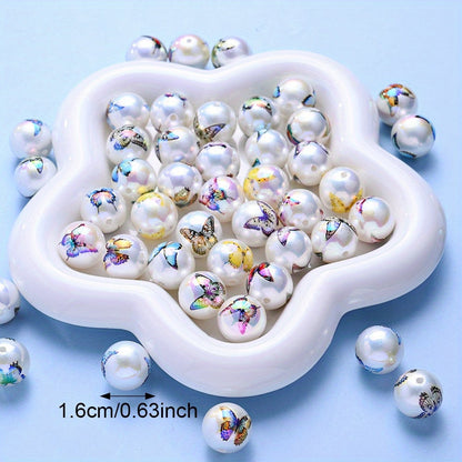 Printed Round Acrylic Beads