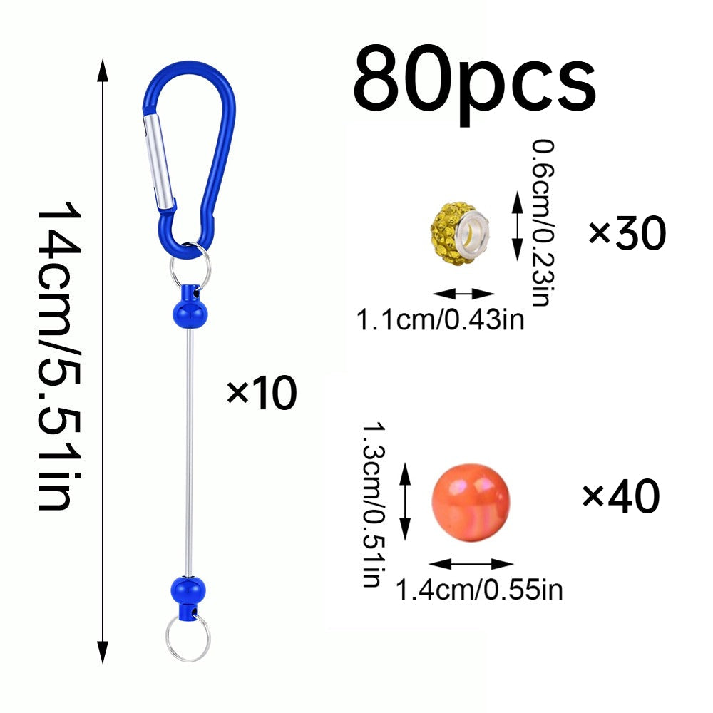 D-Shaped Beadable Keychain Kits