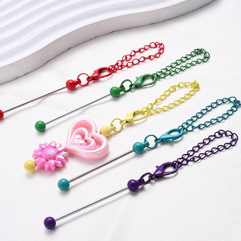 Metal Beaded Keychain Rods