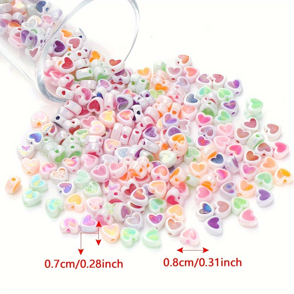 Shiny Heart Acrylic Spacer Beads
