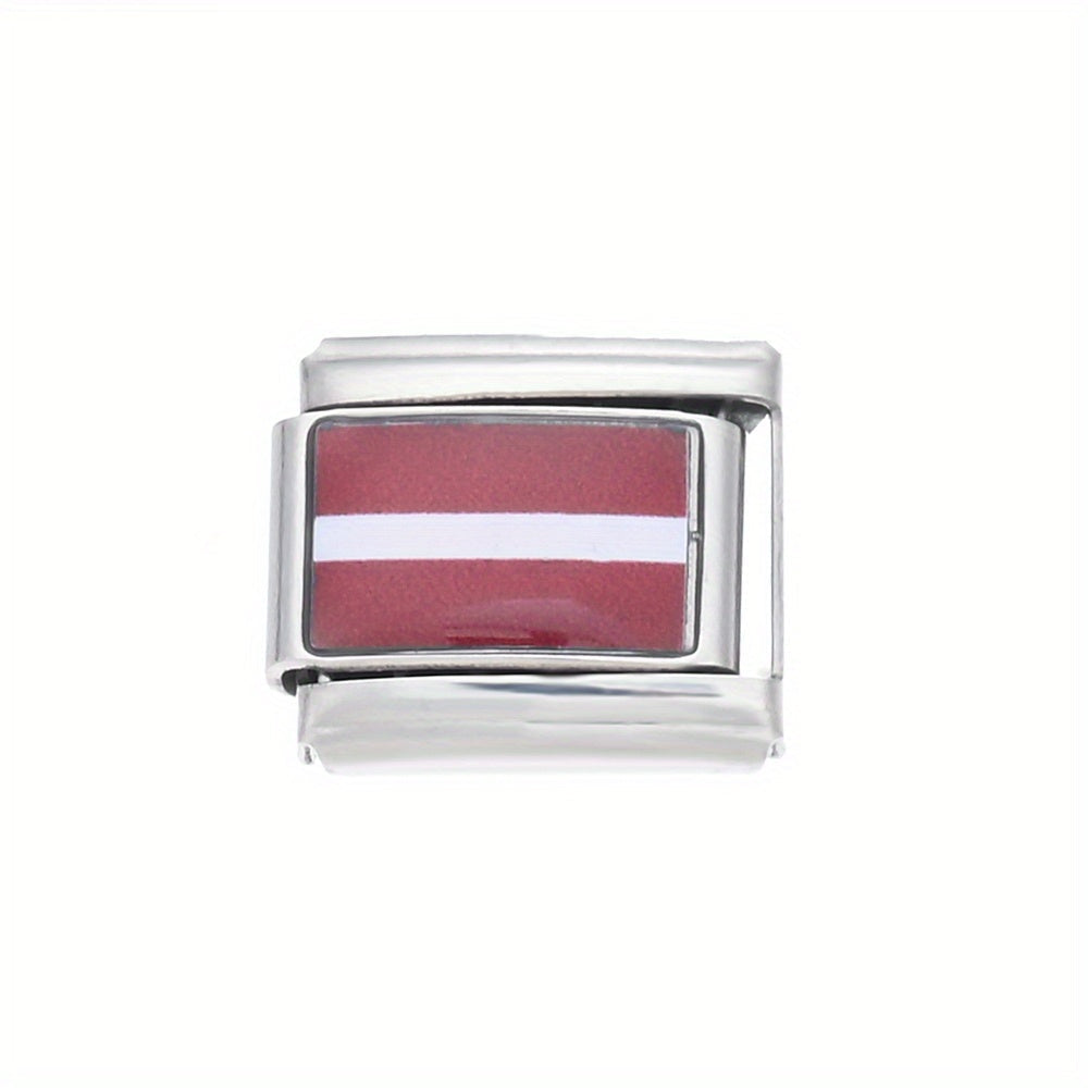 World Flag Alloy Bracelet Module