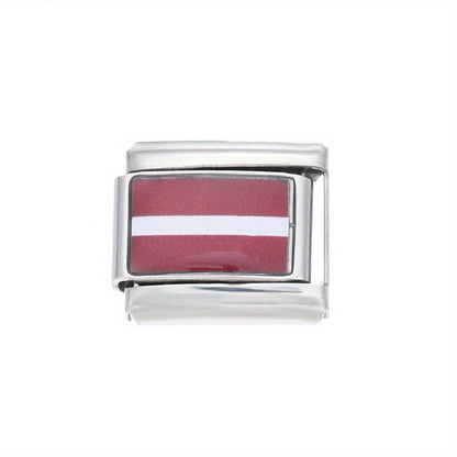 World Flag Alloy Bracelet Module