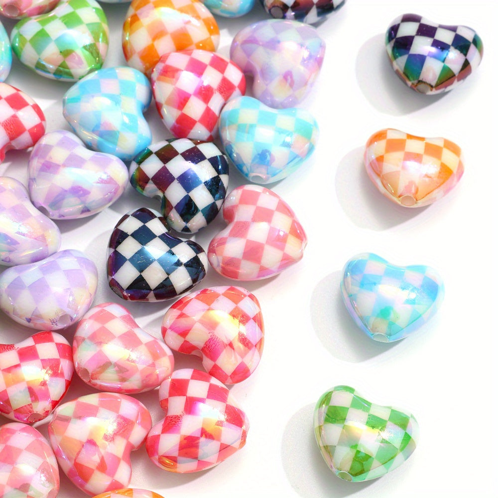 220pcs/box Mix Random Color Skull Heart Acrylic Beads Set