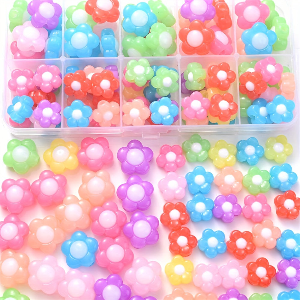 Mixed Color Flower Acrylic Beads