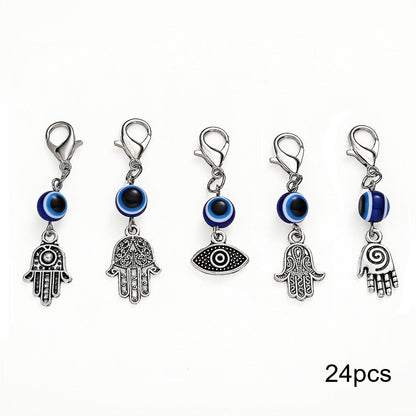 Evil Eye and Hamsa Enamel Pendant Charms
