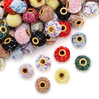 13x15 mm Plaid Large-Hole Beads