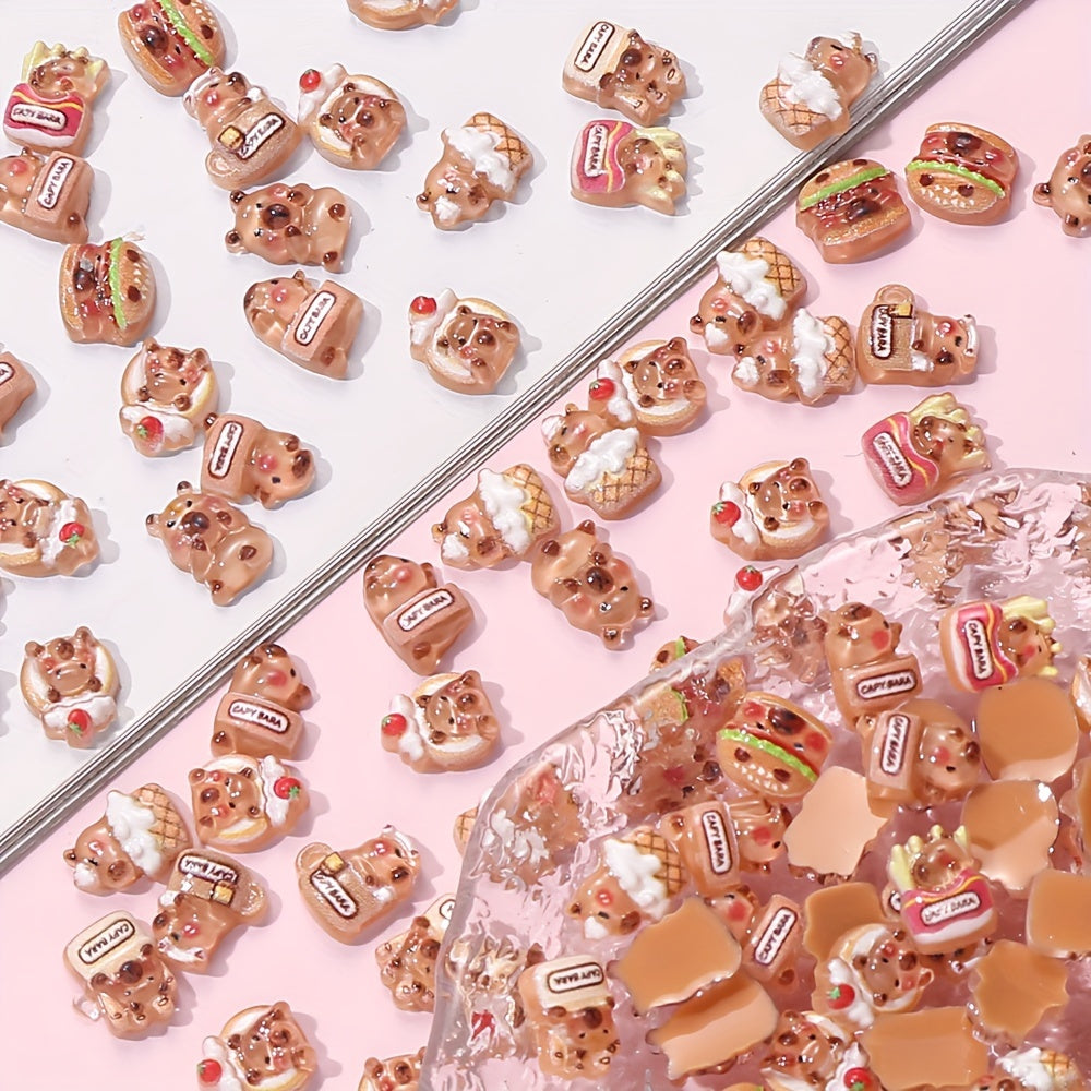 Brown Capybara Resin Patch Beads