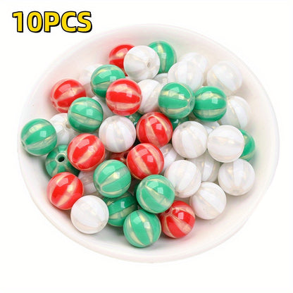 10pcs 16mm Christmas Design Acrylic Beads
