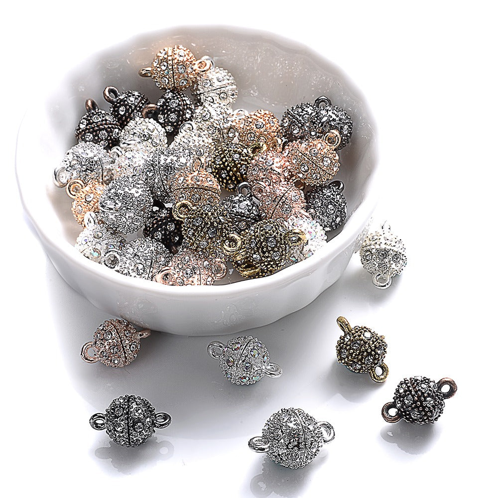 5 Pairs 14×8mm Rhinestone Magnetic Jewelry Clasps
