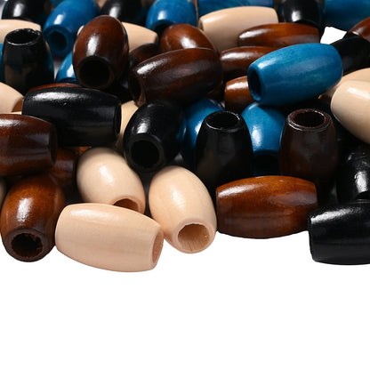 Mixed Color Oval Wooden Beads