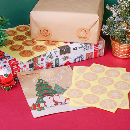 Santa Snowflake Round Stickers