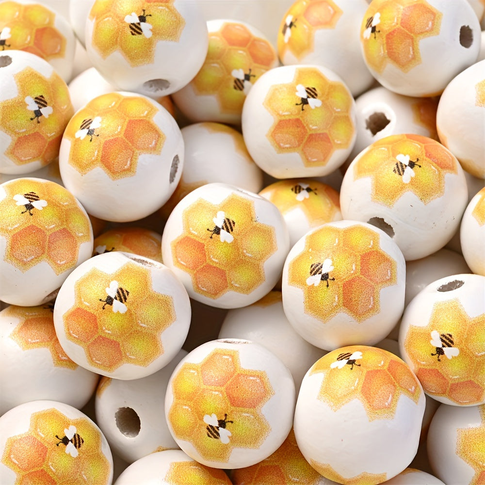 Bee Theme Wooden Beads
