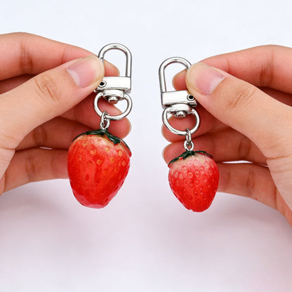 3D Strawberry Resin Pendant Charms