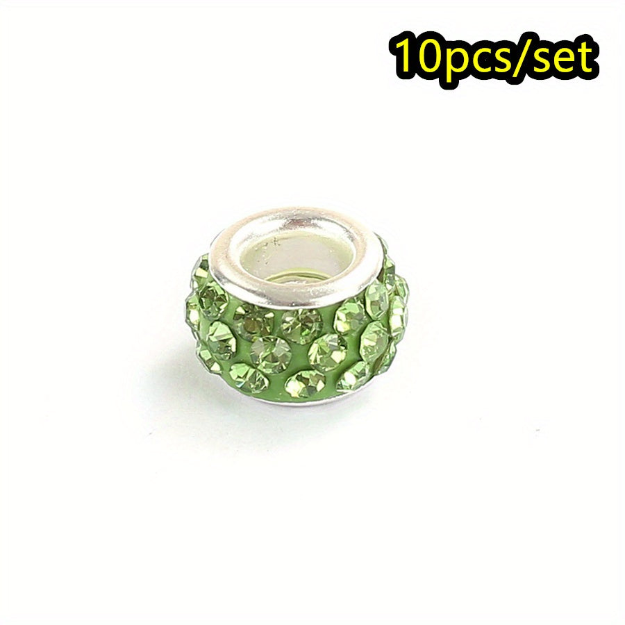 10pcs/lot Colorful European Style Rhinestone Spacer Beads