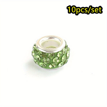 10pcs/lot Colorful European Style Rhinestone Spacer Beads