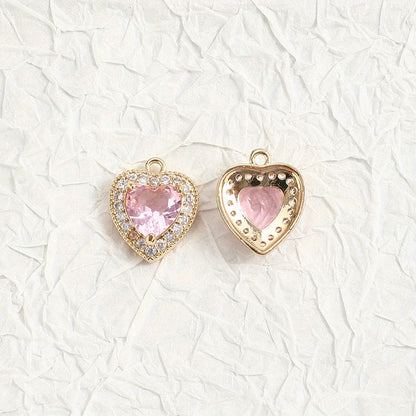 Vintage Heart Glass Pendants