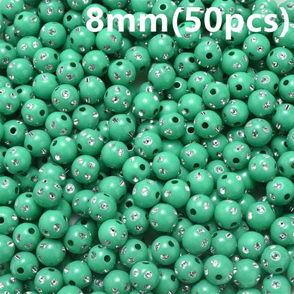 Mixed Acrylic Round Spacer Beads