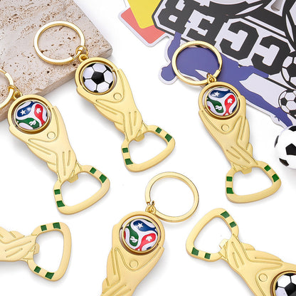 Bottle Opener Soccer Trophy Keychain
