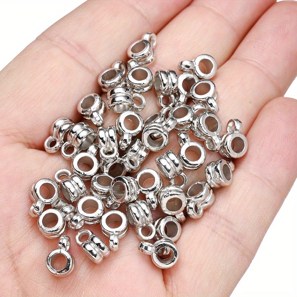 100pcs KC Golden & Silvery CCB Cylindrical Beads