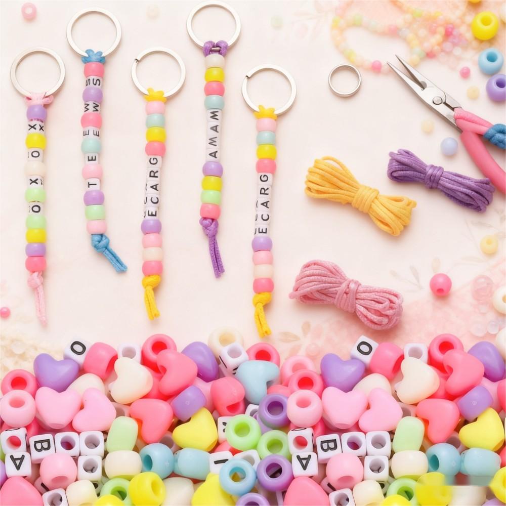 Heart Beaded Keychain DIY Kit