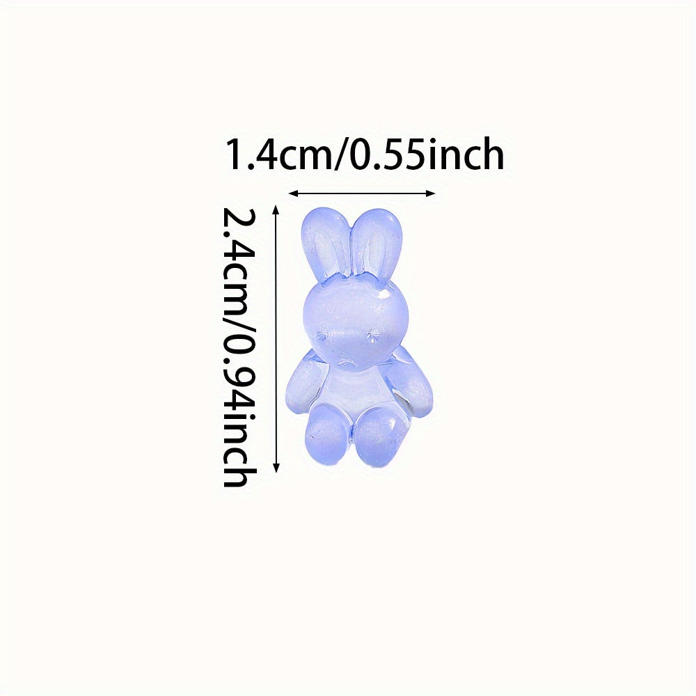 30pcs Mixed Color Rainbow Rabbit Acrylic Beads