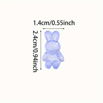 30pcs Mixed Color Rainbow Rabbit Acrylic Beads