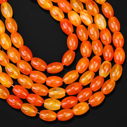 32pcs/strand 8x12mm Natural Agate Rice Shaped Beads