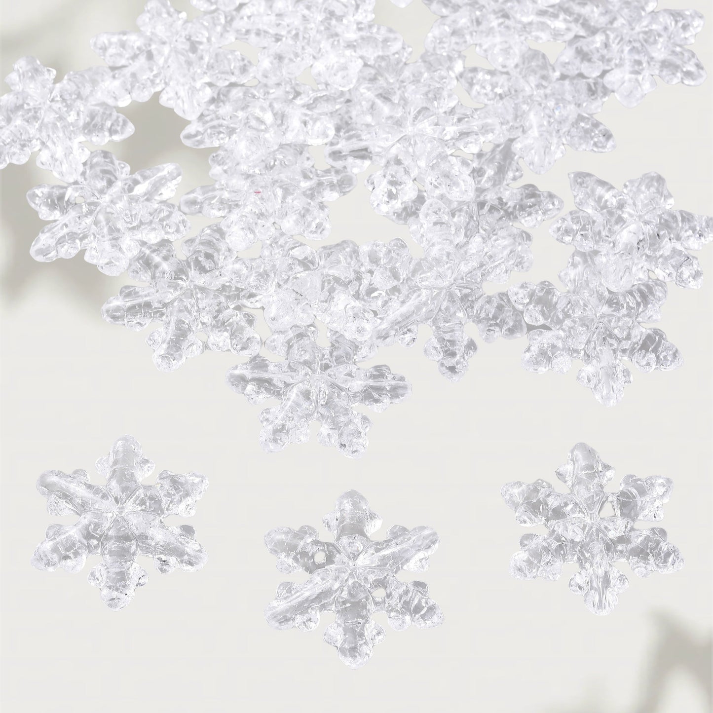 10PCS 27×31mm Snowflake Acrylic Spacer Bead Set
