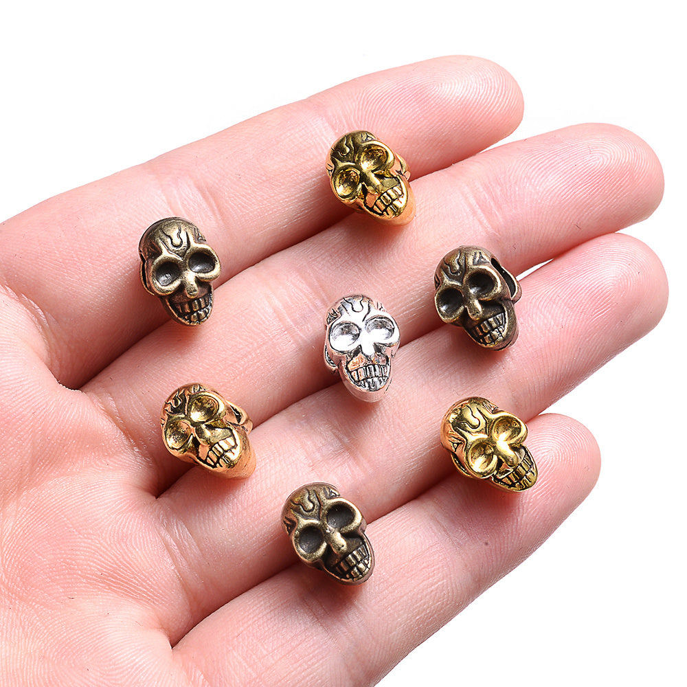 10pcs 7x12mm Vintage Skull Alloy Spacer Beads