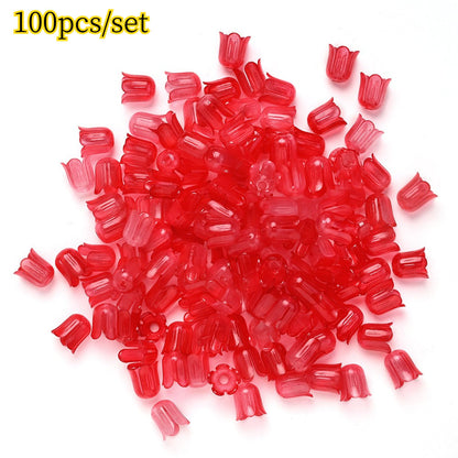 2026 New Arrival 10×11mm Gradient Flower Acrylic Bead Caps