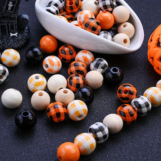 Halloween Colored Wood Beads