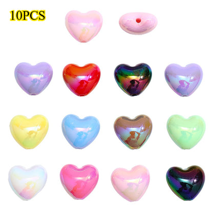 10pcs 19x22mm Cute Chubby Heart Acrylic Beads