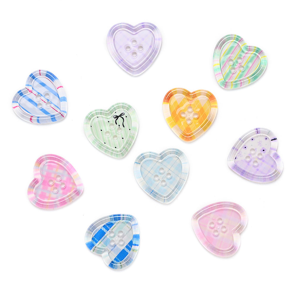 Colorful Heart Sewing Buttons
