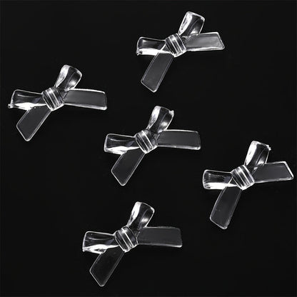 20/50PCS 2×3.4cm Transparent Bow Acrylic Embellishment Beads