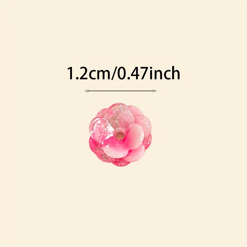 Gradient Glitter Flower Acrylic Beads