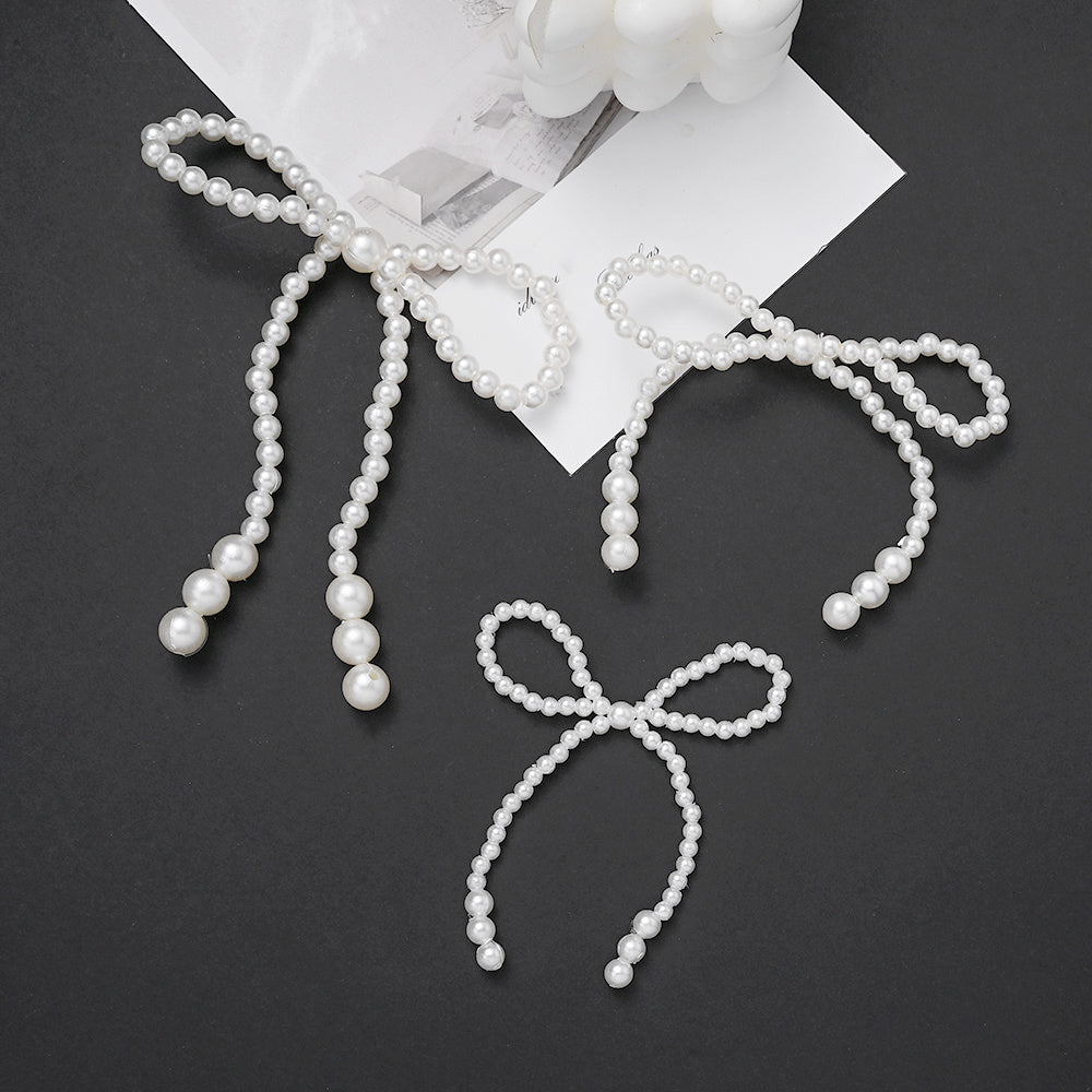 Faux Pearl Bowknot Embellishments
