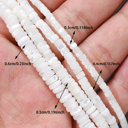 75/80/90pcs White Turban Shell Threaded Stone Beads