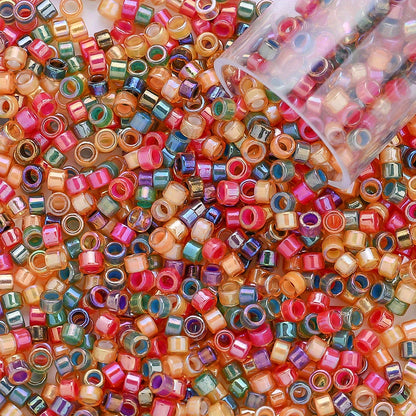 10g/bag 2.5mm Fantasy Dyed Core Triangle Glass Seed Beads
