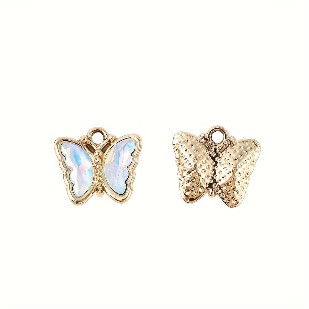 Colorful Alloy Butterfly Pendants