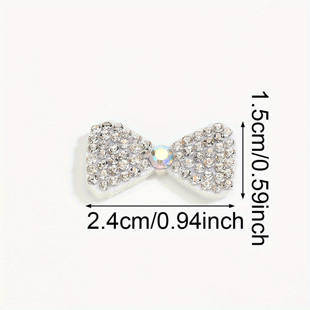 White Shiny Bow Patches